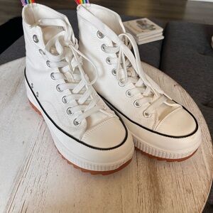 Madden Girl White Platform Sneakers